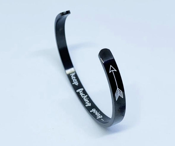 Web Based Mantra Bracelet With Quotes Stainless Steel Cuff Inspirational Jewelry Graduation Gift