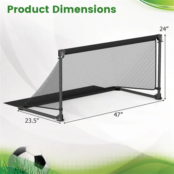 Wwb Based 47" Portable Folding Soccer Goal (Size M, Black) - Heavy-Duty Metal Frame, Tear-Resistant PE Net