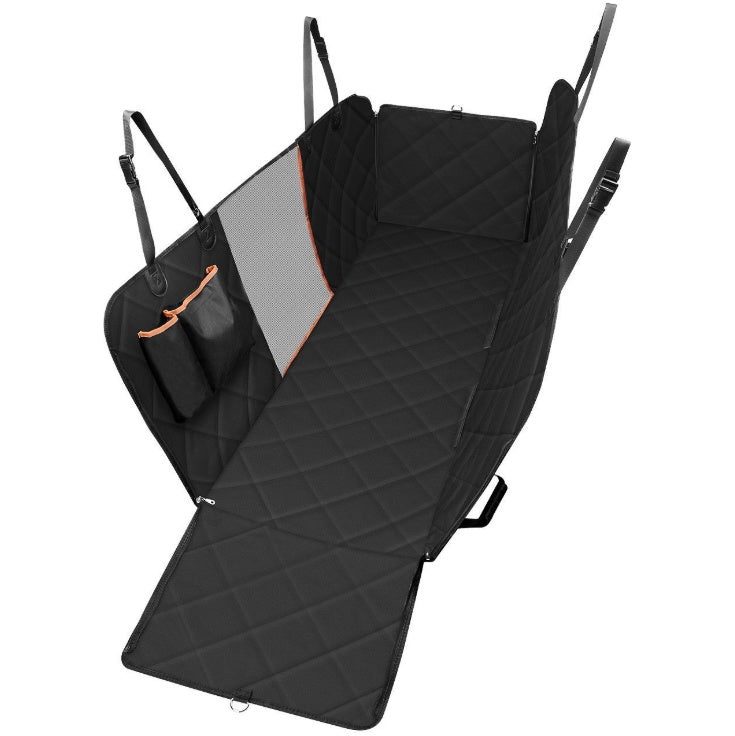 Web Based Dog Car Seat Cover View Mesh Pet Carrier Hammock Safety Protector Car Rear Back Seat Mat With Zipper And Pocket For Travel