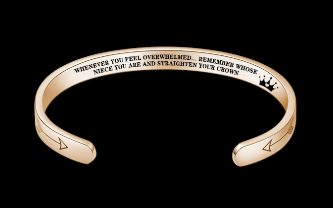 Web Based Mantra Bracelet With Quotes Stainless Steel Cuff Inspirational Jewelry Graduation Gift