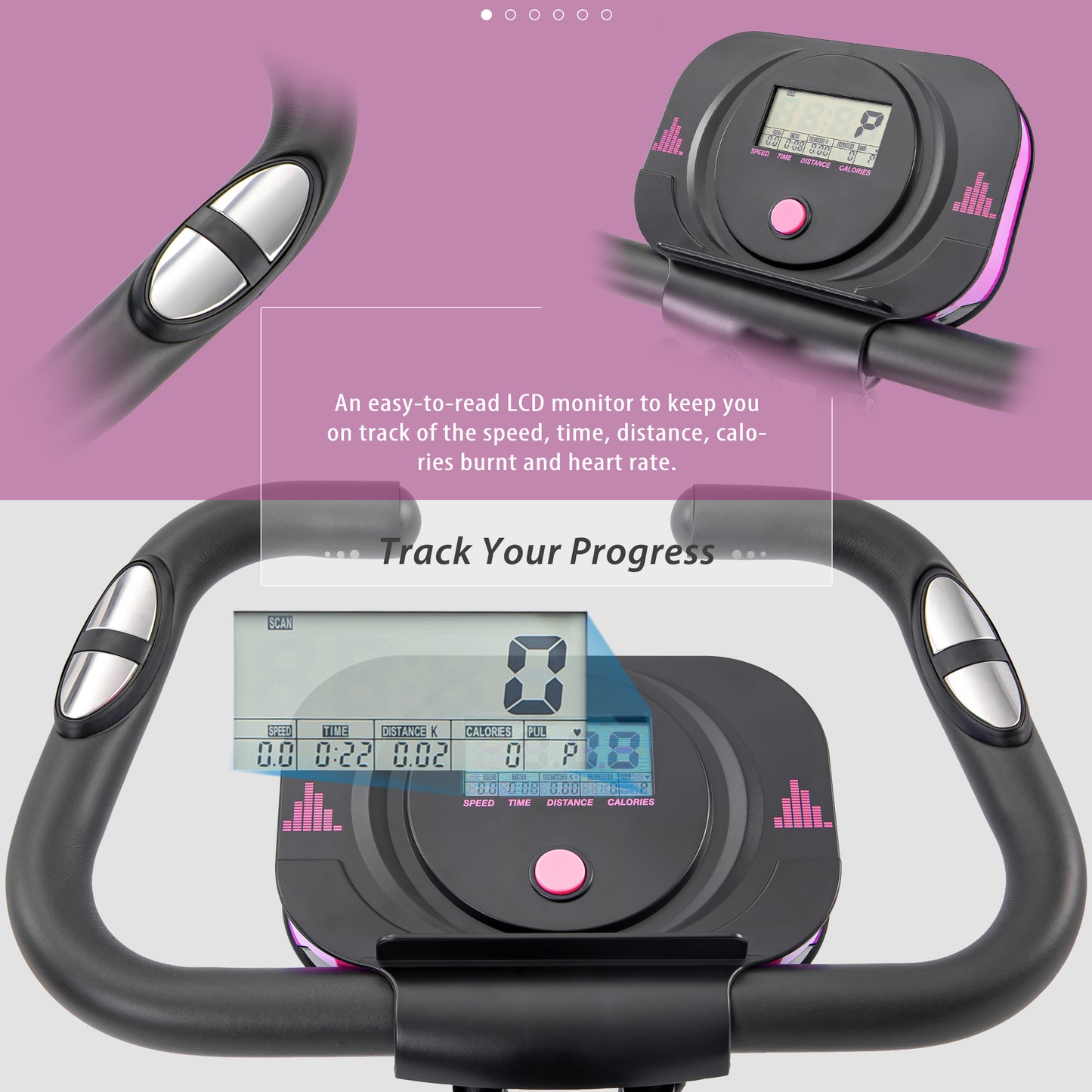 Web Based Folding Exercise Bike, Fitness Upright And Recumbent X-Bike With 16-Level Adjustable Resistance, Arm Bands And Backrest