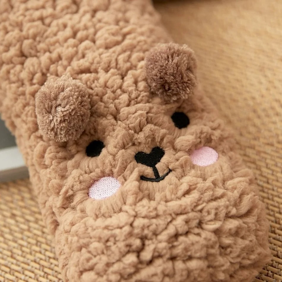 Web Based Cartoon Floor Winter Thick Polyester Fleece Fluffy Microfiber Women Fuzzy Socks Funny Fuzzy Dog Slipper Socks For Women Cute Fluffy Thick Warm Winter Socks Microfiber Soft Home Socks Christmas Gift