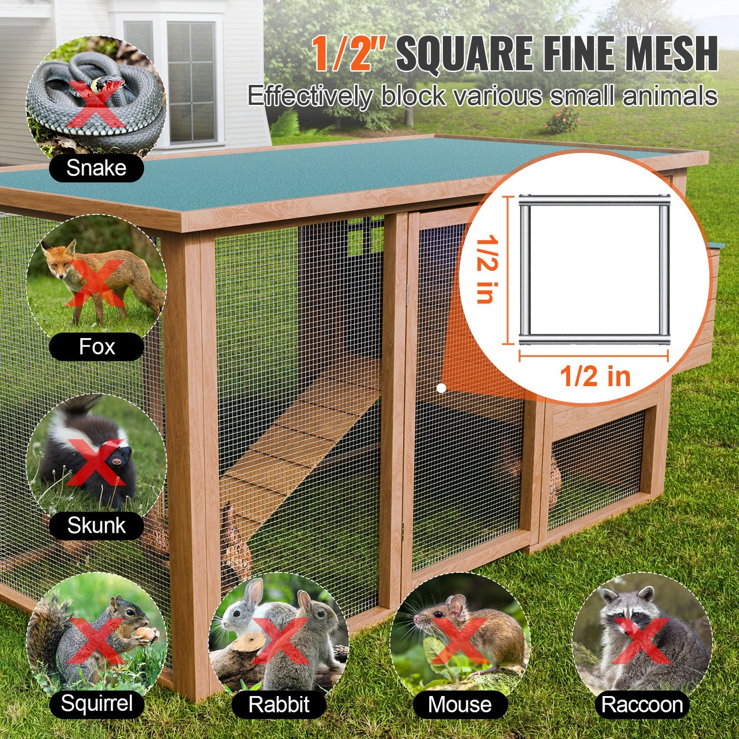 Web Based Hardware Cloth, 1'2 Inch 48in X 100 Ft 19 Gauge, Hot Dipped Galvanized Wire Mesh Roll, Chicken Wire Fencing, Wire Mesh For Rabbit Cages, Garden, Small Rodents