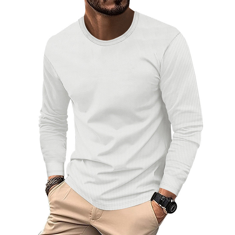 Web Based Round Neck Waffle Casual Top For Men