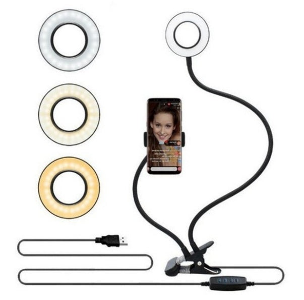 Web Based LED Selfie Ring Light for Live Adjustable Makeup Light-8cm Stand