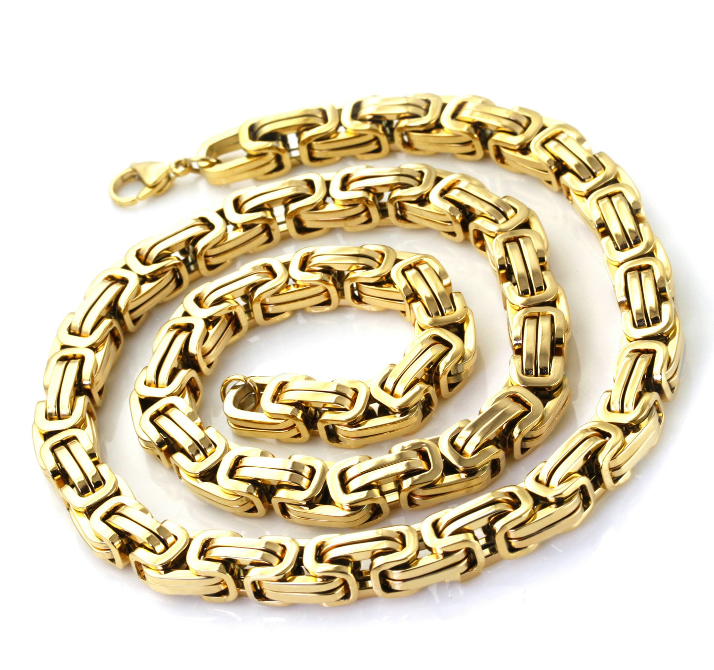 Web Based Men's stainless steel necklace and bracelet set
