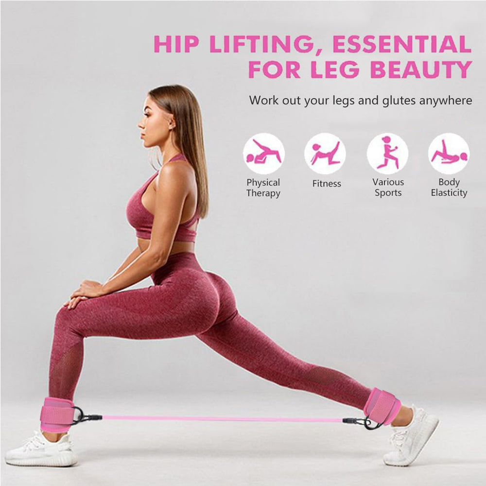 Web Based Ankle Resistance Bands With Cuffs For Women & Men,Adjustable Leg Workout Bands For Kickbacks, Booty Lift For Home Gym