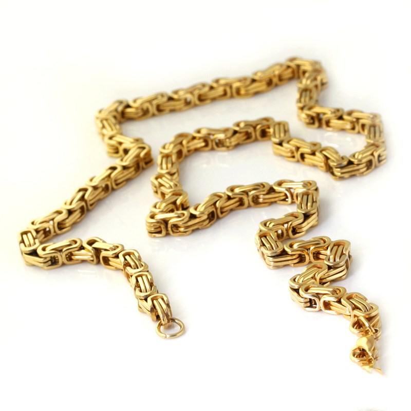 Web Based Men's stainless steel necklace and bracelet set