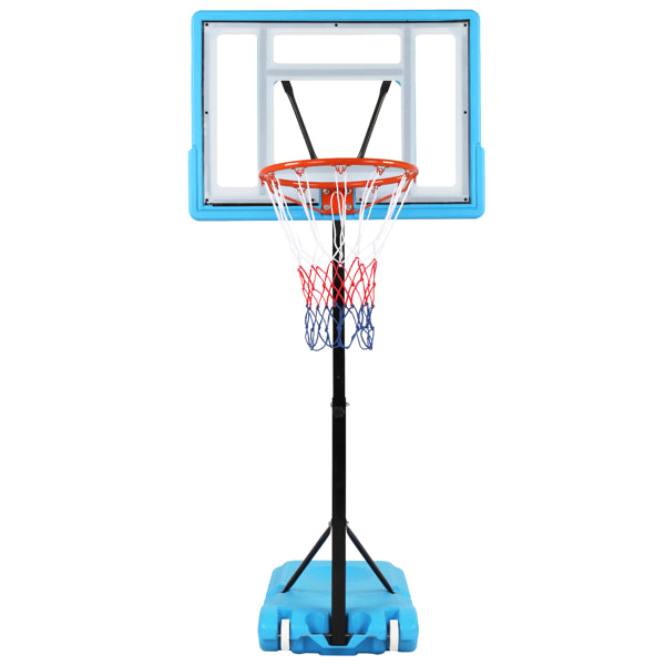 Web Based  Transparent Board Basket Frame Adjustable 115-135cm Poolside Basketball Hoop Blue