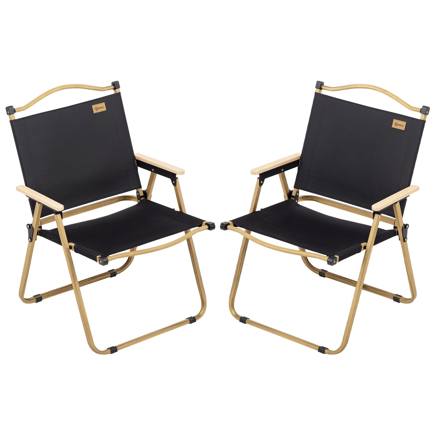 Web Based 2 Pack Folding Camping Chair, Lightweight & Portable Beach Chairs Armchairs, Perfect for Festivals, Fishing, Picnic and Hiking, Black