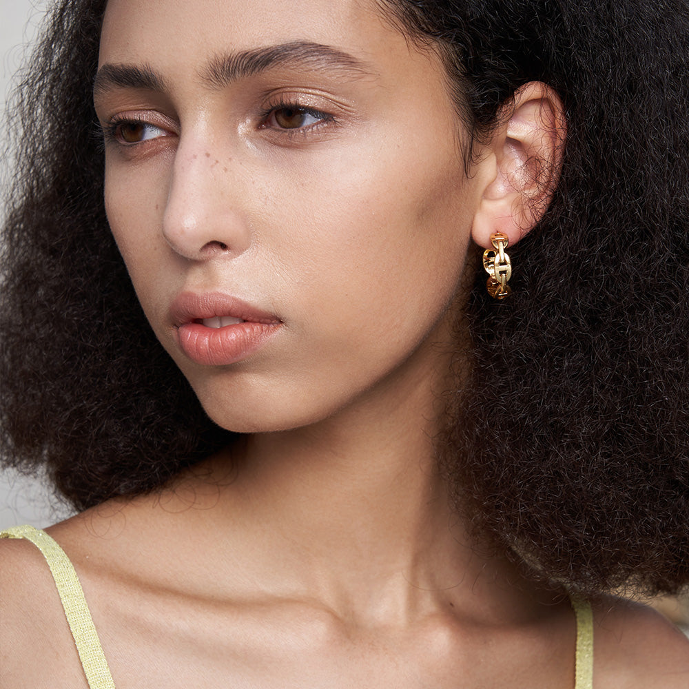 Web Based Japanese Chain Stud Earrings Vintage