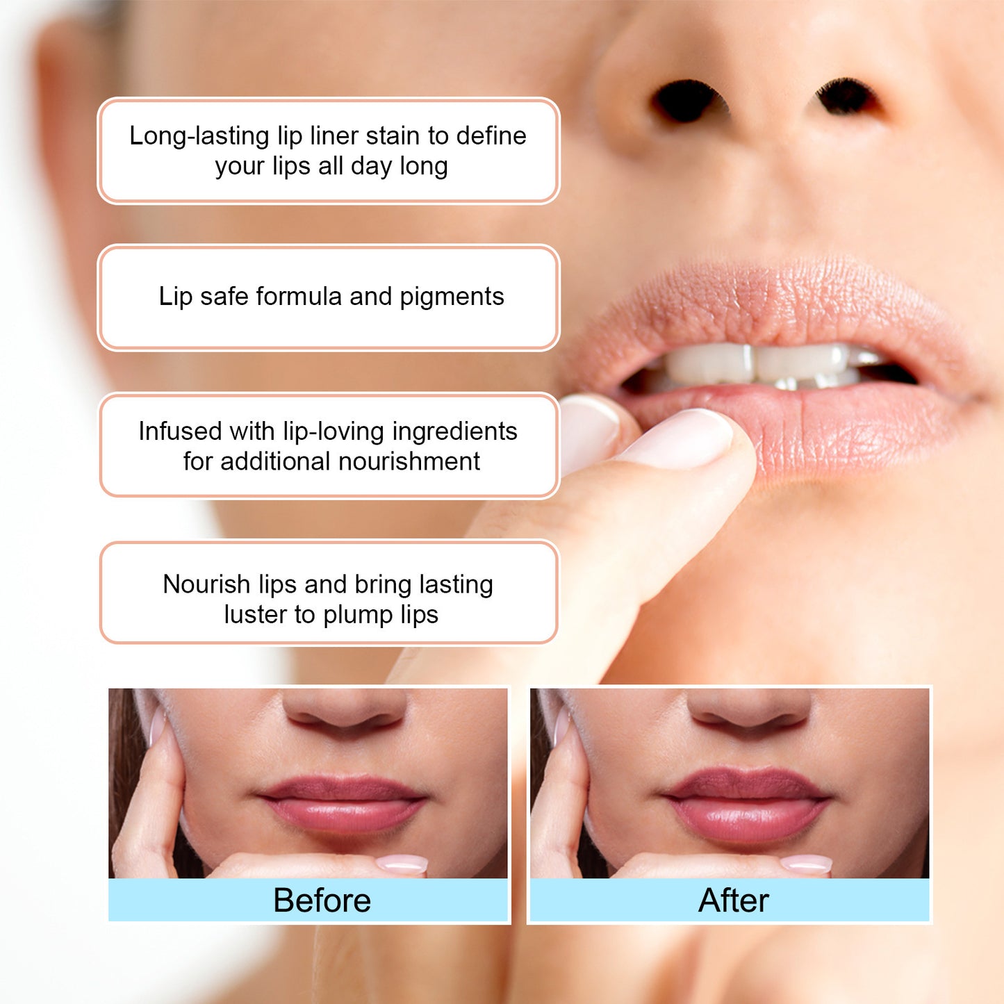 Web Based Stripping Lip Liner Outline Waterproof
