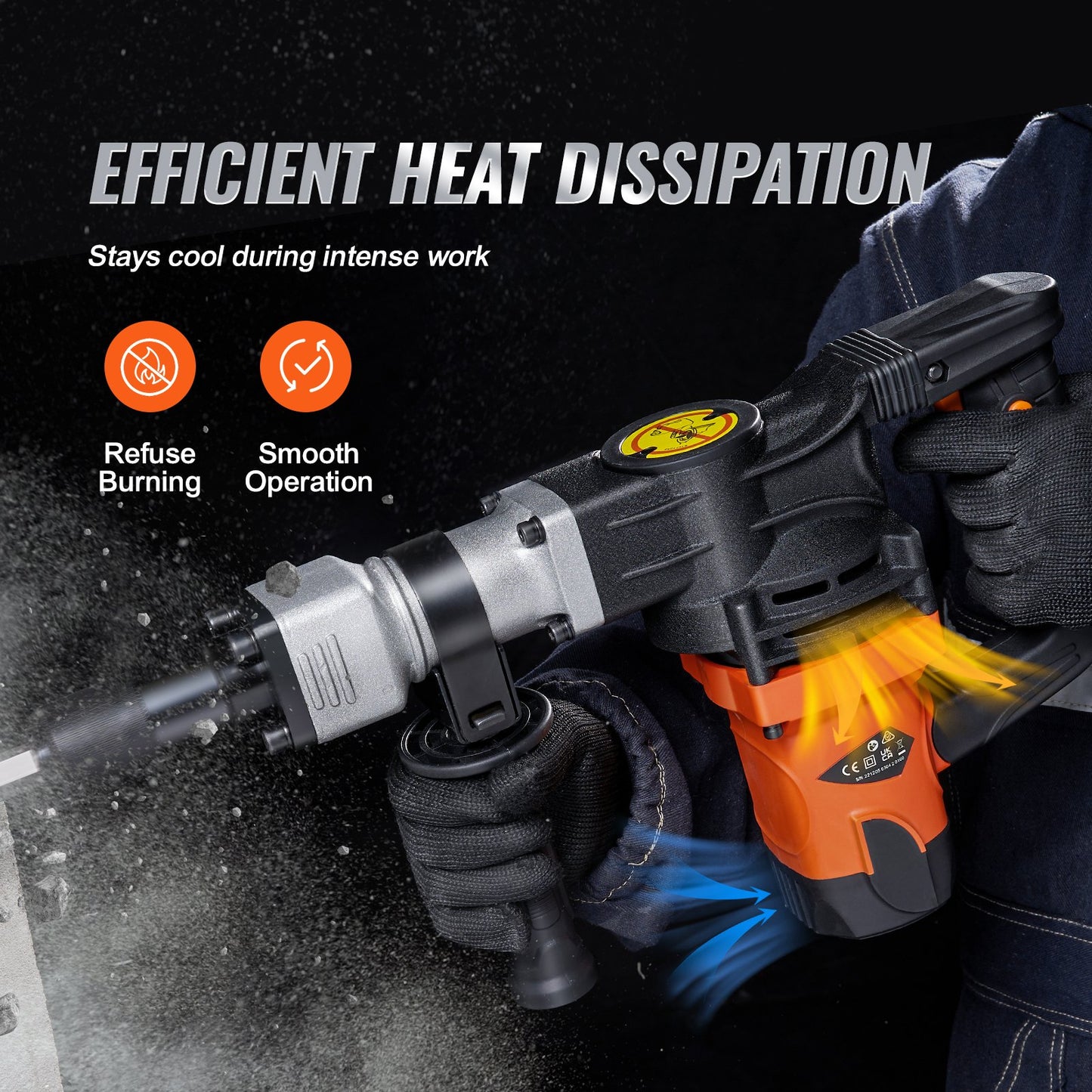 Web Based Demolition Jack Hammer Concrete Breaker 1400W Electric Hammer 2 Chisel Bit
