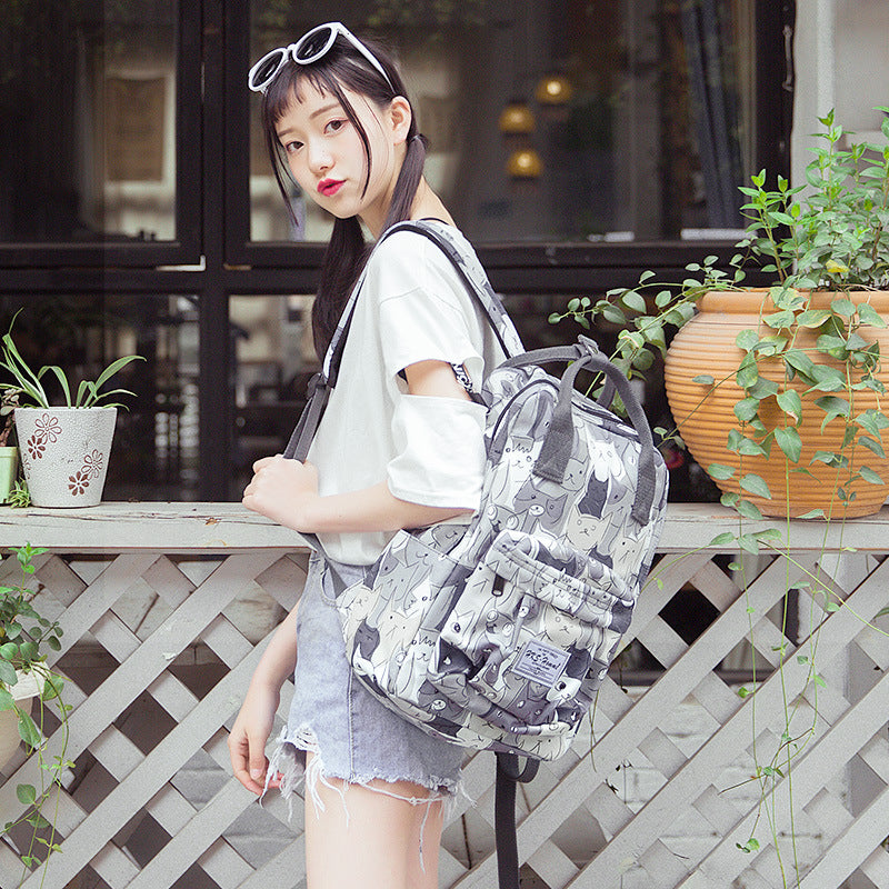 Web Based Printed Hand-carrying Female College High School Student Computer Large Capacity Travel Bag