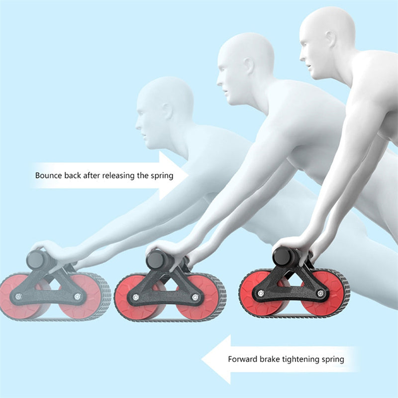 Webbased Double Wheel Abdominal Exerciser Women Men Automatic Rebound Ab Wheel Roller Waist Trainer Gym Sports Home Exercise Devices