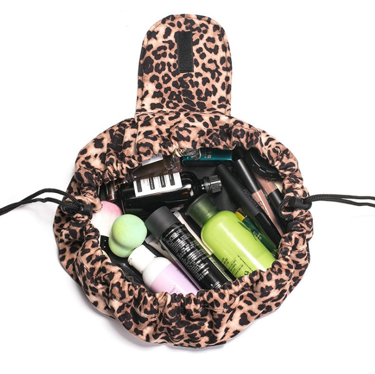 Web Based  Animal Printing Large Capacity Drawstring Lazy Cosmetic Storage Bag