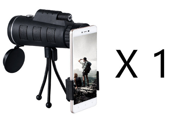 Web Based Compatible with Apple, Monocular Telescope Zoom Scope with Compass Phone Clip Tripod