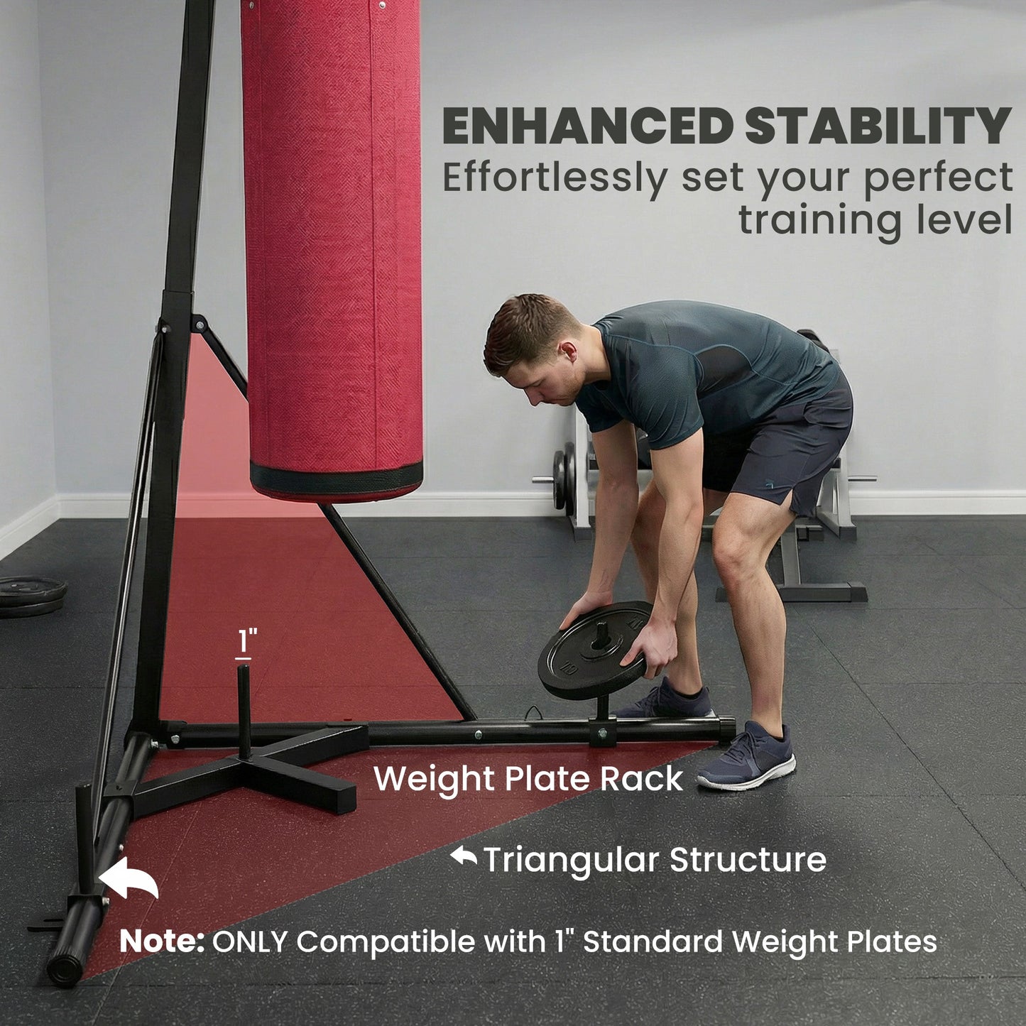 Web Based Punching Bag with Stand for Adults, 72.8"-90.9" Height Adjustable Freestanding Boxing Stand with Canvas Sandbag, Red