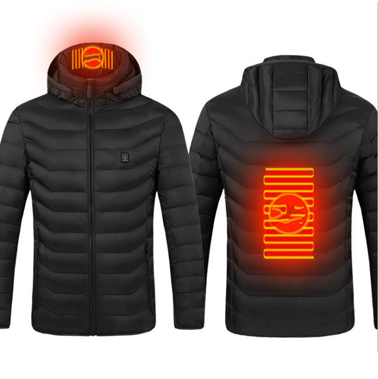 Web Based Winter Heated Jacket USB Electric Cotton Coat Zip-up Heater Thermal Clothing Heating Vest For Men