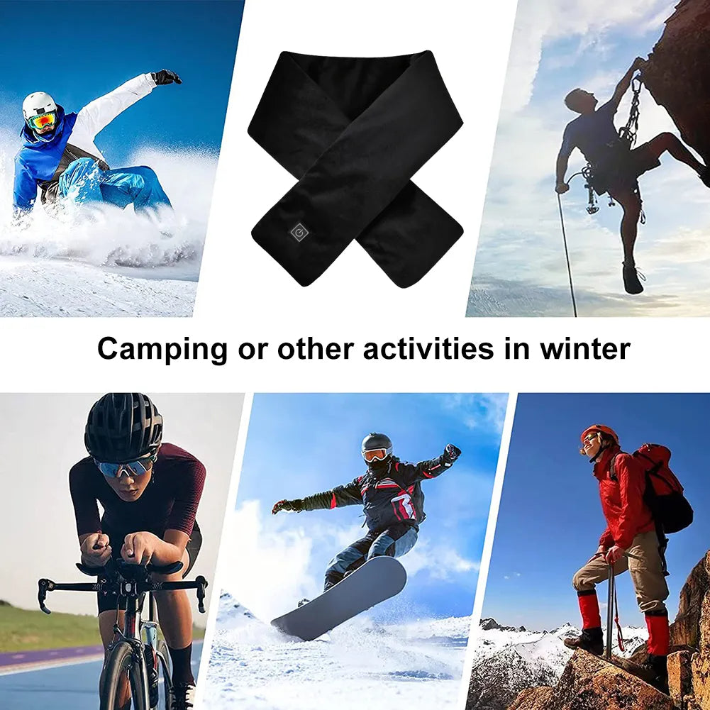 Web Based USB Women Men Heating Scarf Temperature Scarf 3 Gears Adjustable USB Charging Heat Control Neck Warmer For Cycling Camping USB Heated Scarf - Temperature Adjustable Heating Scarf