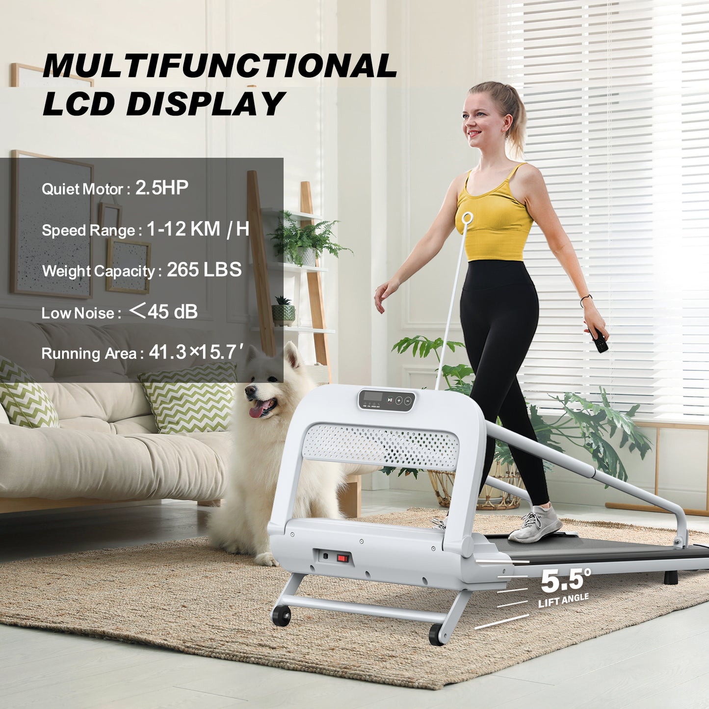 Web Based New Quiet Smart Pet Treadmill, Adjustable Speed, Perfect For Small Medium Dogs
