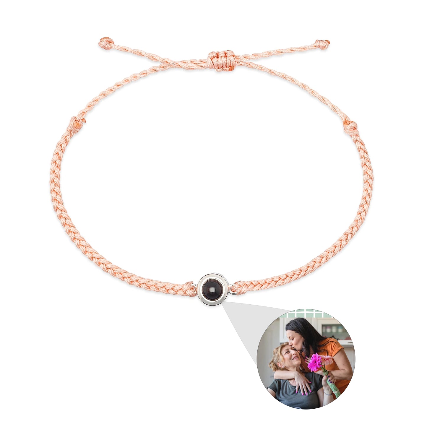 Web Based Creative Customized Color Photo Projection Bracelet Hand Woven Lovers Personality Jewelry For Men And Women Valentine's Day Gift