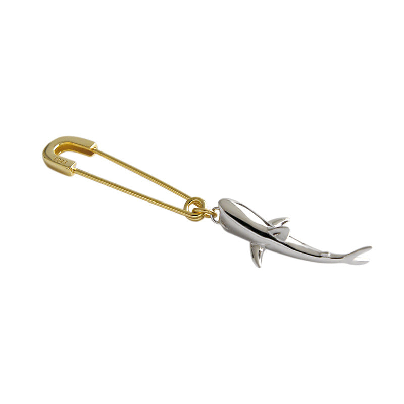 Web Based Simple Temperament Shark Pin Women's Earrings