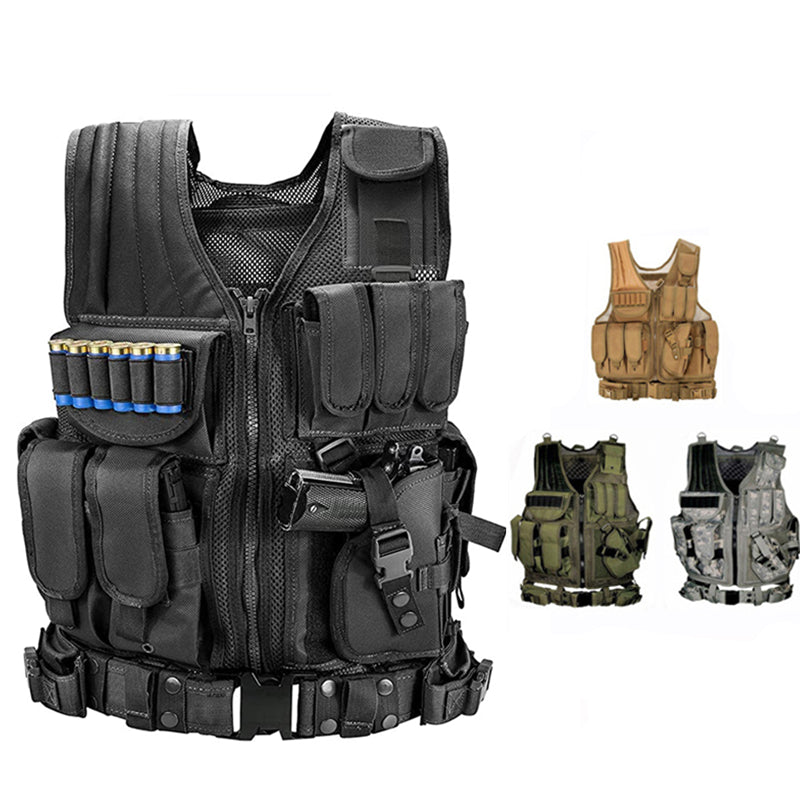 Web Based Tactical Vest Military Combat Army Armor Vests Molle Airsoft Plate Carrier Swat Vest Outdoor Hunting Fishing CS Training Vest