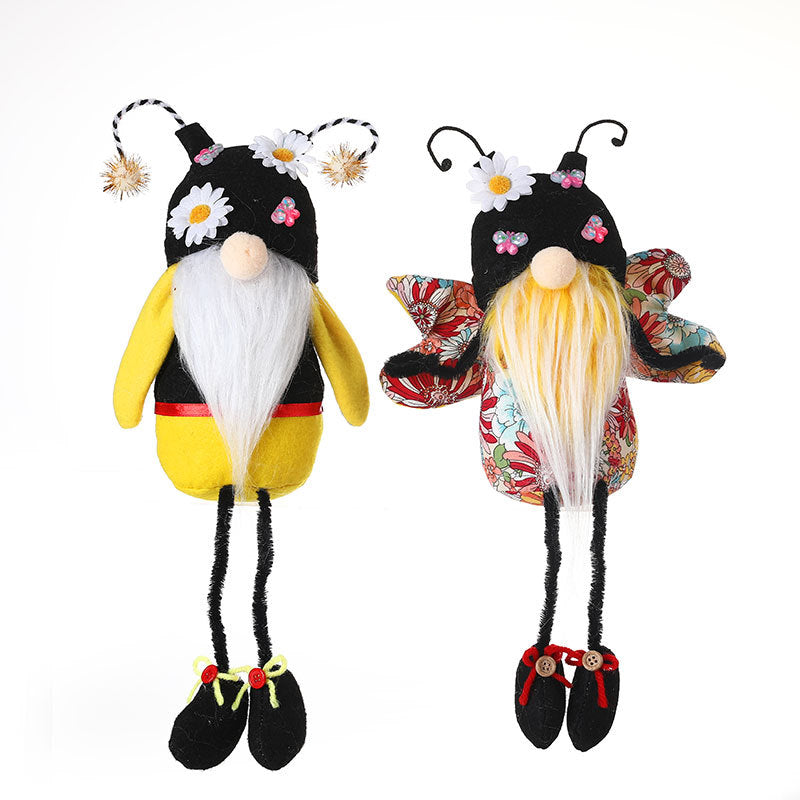 Web Based Bee Festival Flower Butterfly Long Legs Faceless Doll
