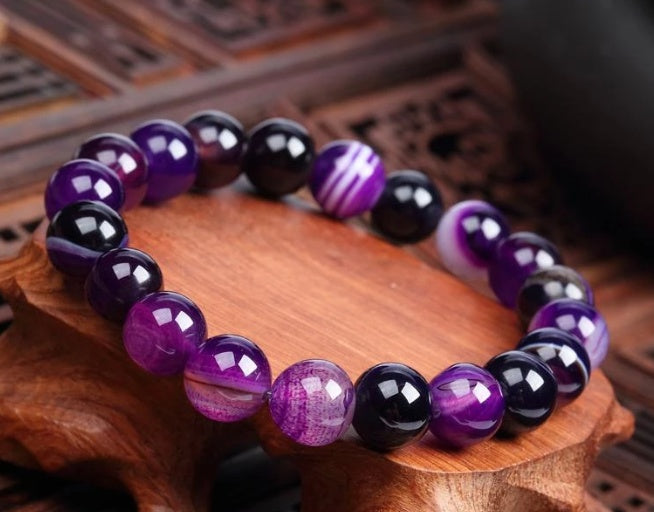 Wbs Bracelet En Pierre Naturelle Violet Pour Femme