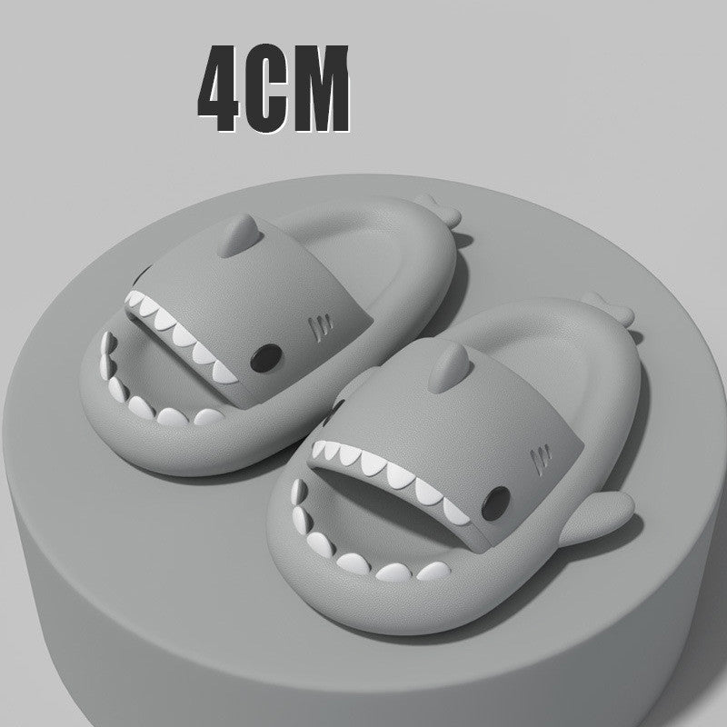 Web Based Adult's Slippers Indoor Outdoor Funny Shark Cartoon