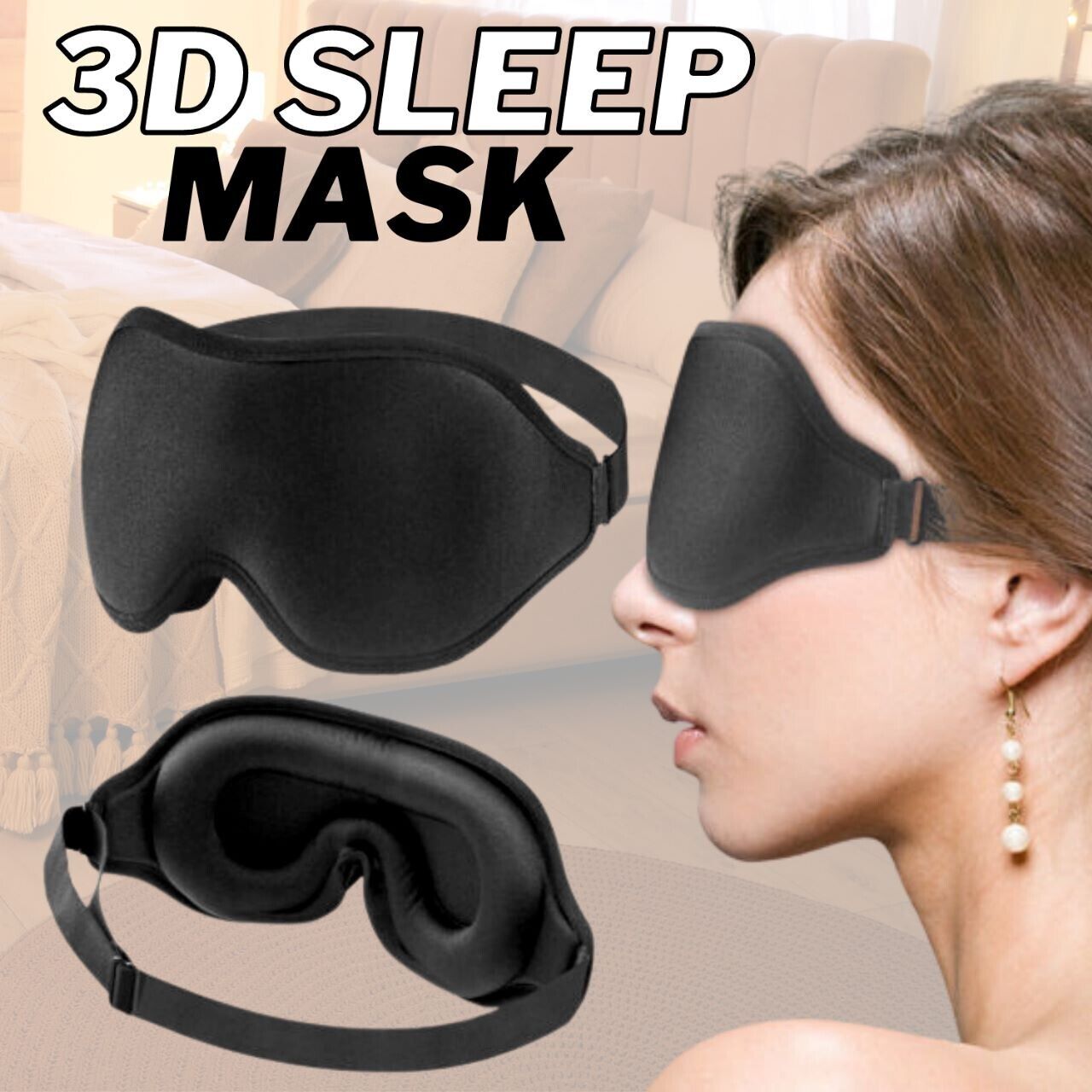 Web BasedTravel 3D Eye Mask Sleep Soft Padded Shade Cover Rest Relax Sleeping Blindfold
