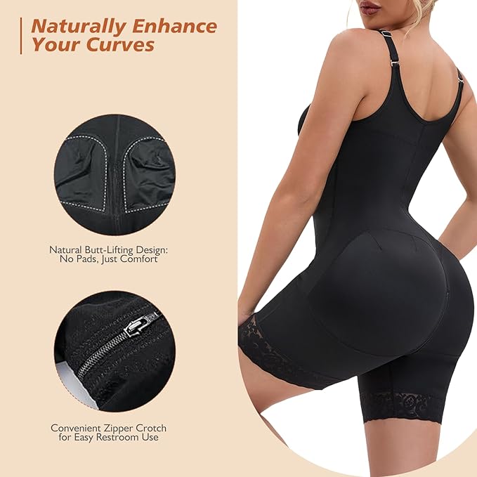 Web Based Fajas Colombianas Postpartum Full Shapewear For Women Tummy Control Body Shaper Butt Lifter With Zipper Crotch