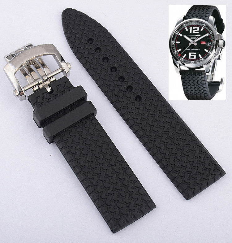 Web Based Chopard Butterfly Buckle Silicone Rubber Strap