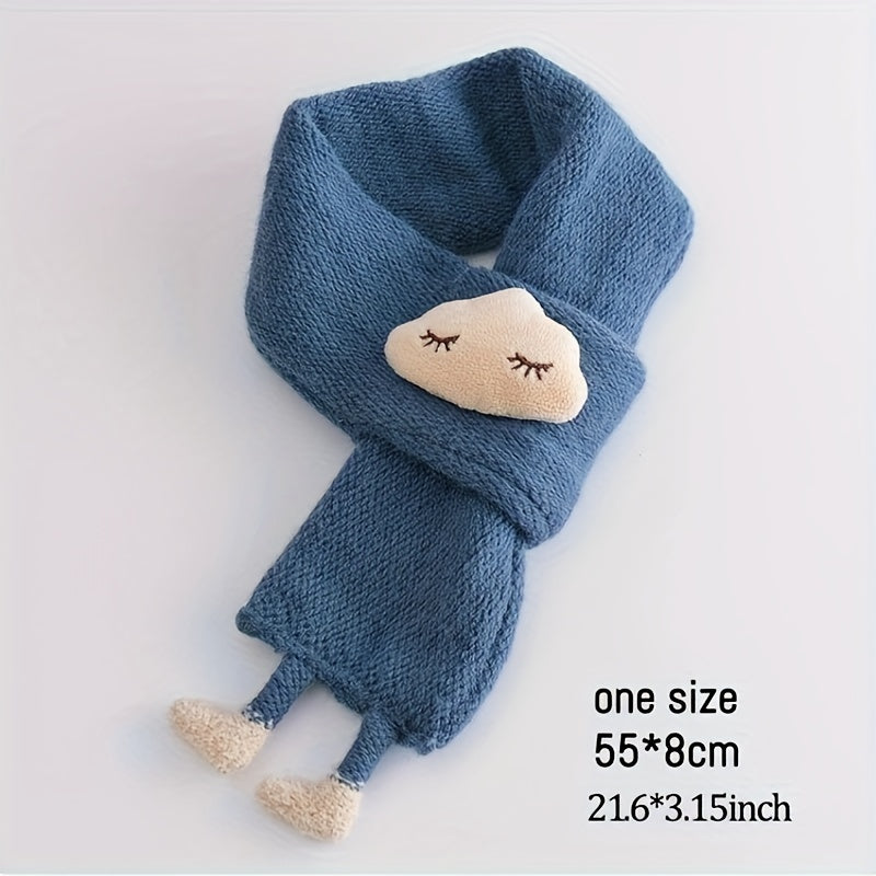 Web Based Children's Scarf, Girls Warm Knitted Scarf, Cute Cloud Neck Scarf For Autumn And Winter Kids Scarf Soft Warm Knit Neck Warmer Winter Classic Scarf For Boys Girls