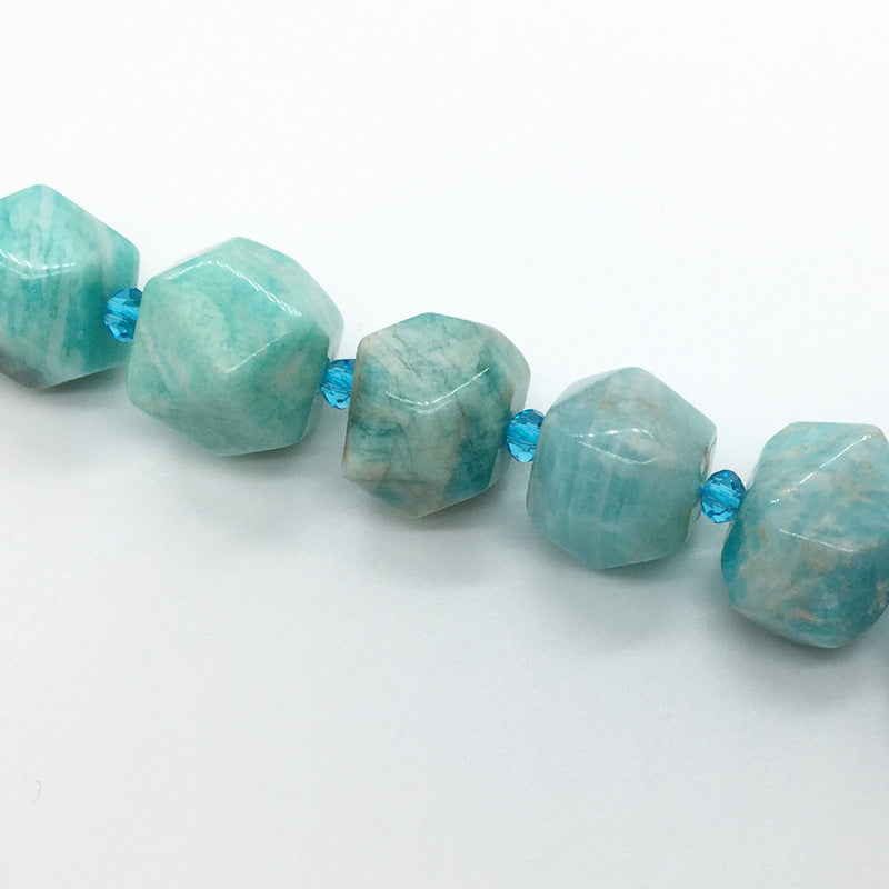 Web Based Natural Amazonite Loose Bead Necklace