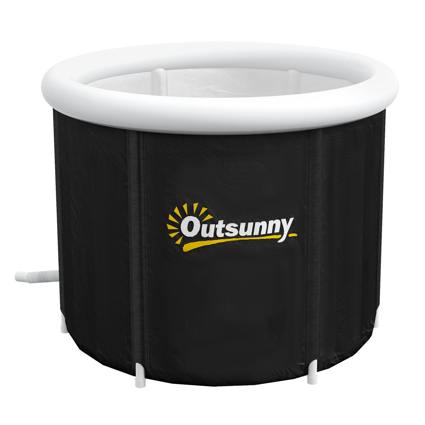 Web Based Cold Plunge Tub, Portable Ice Bath Cold Water Therapy Tub with Thermo Lid, for Athletes Recovery, Black