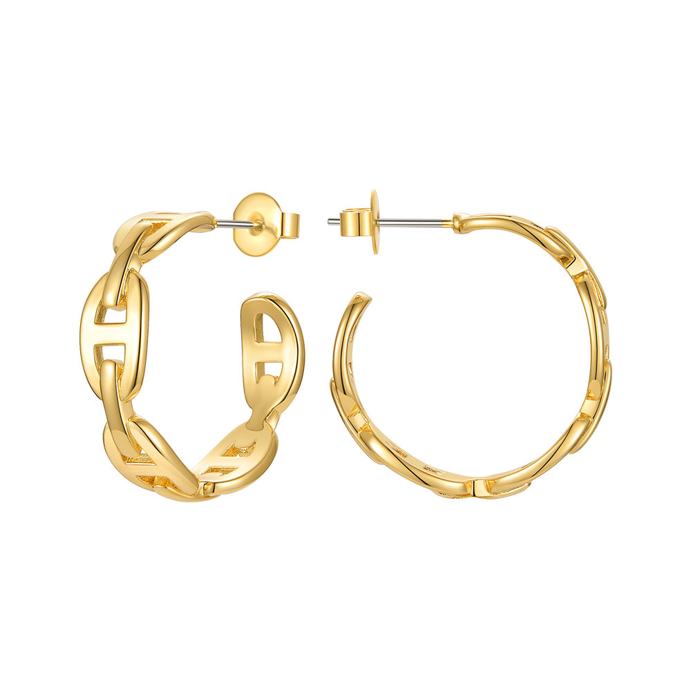 Web Based Japanese Chain Stud Earrings Vintage