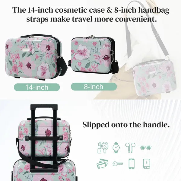Web Based Luggage Sets New Model PC 5pcs, Hardside Lightweight Durable 20' 24' 28' Suitcases With 8' 14' Cases, Suitcase With Lock Spinner Wheels