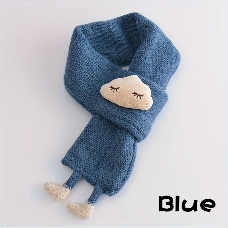 Web Based Children's Scarf, Girls Warm Knitted Scarf, Cute Cloud Neck Scarf For Autumn And Winter Kids Scarf Soft Warm Knit Neck Warmer Winter Classic Scarf For Boys Girls