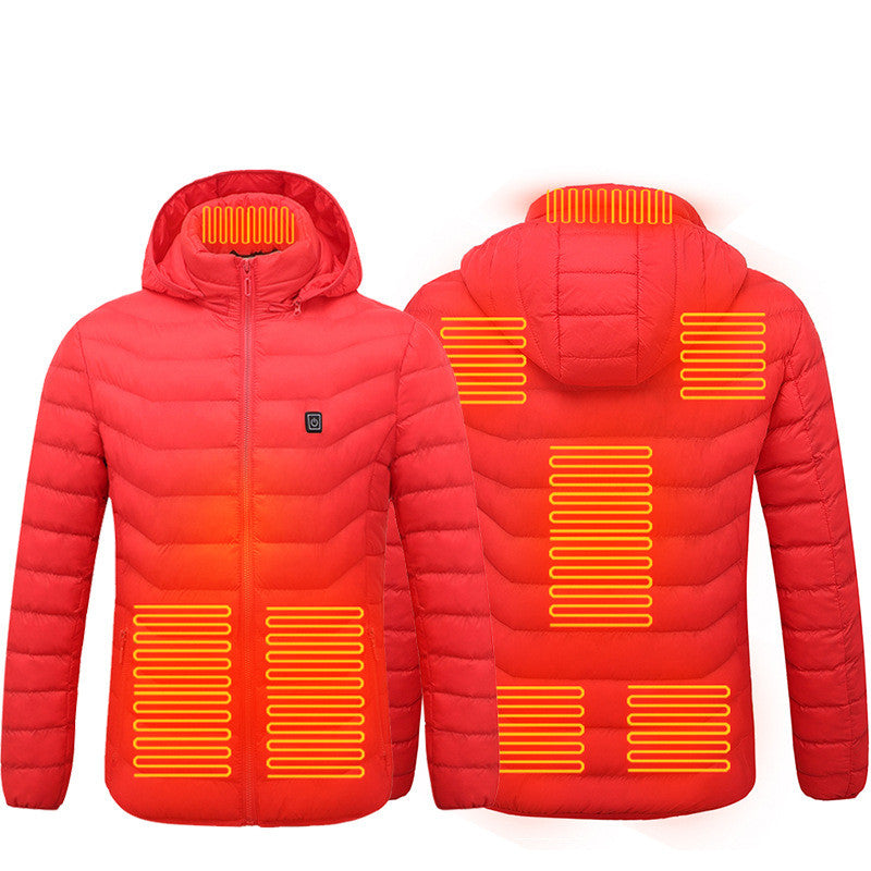 Web Based Winter Heated Jacket USB Electric Cotton Coat Zip-up Heater Thermal Clothing Heating Vest For Men