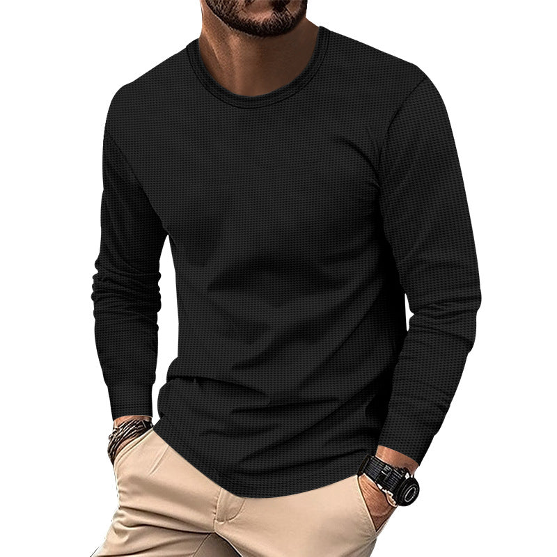 Web Based Round Neck Waffle Casual Top For Men