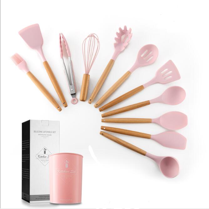 Web Based Silicone Kitchenware With Wooden Handle