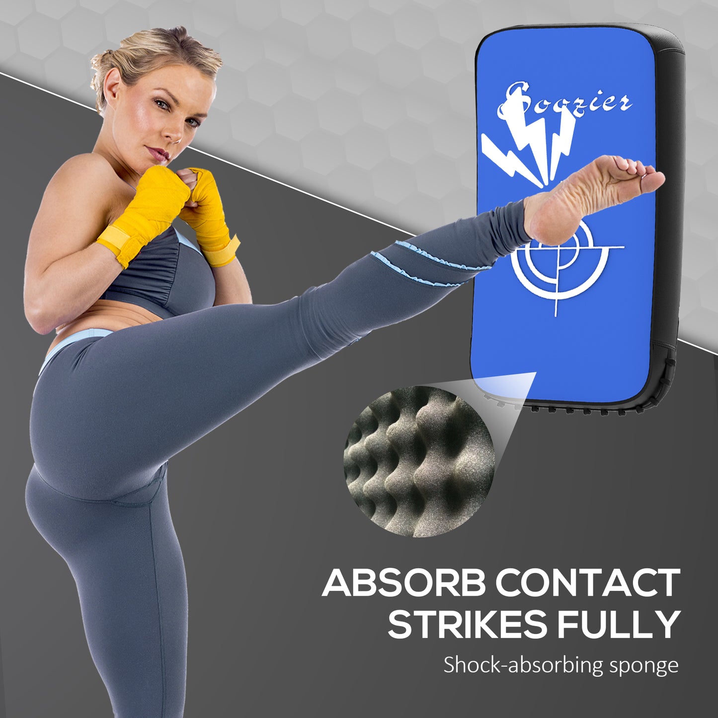 Web Based Muay Thai Kick Shield Punching Pad, Kick Shield For Martial Arts, Karate, Kickboxing, MMA X 1 Unit, Blue