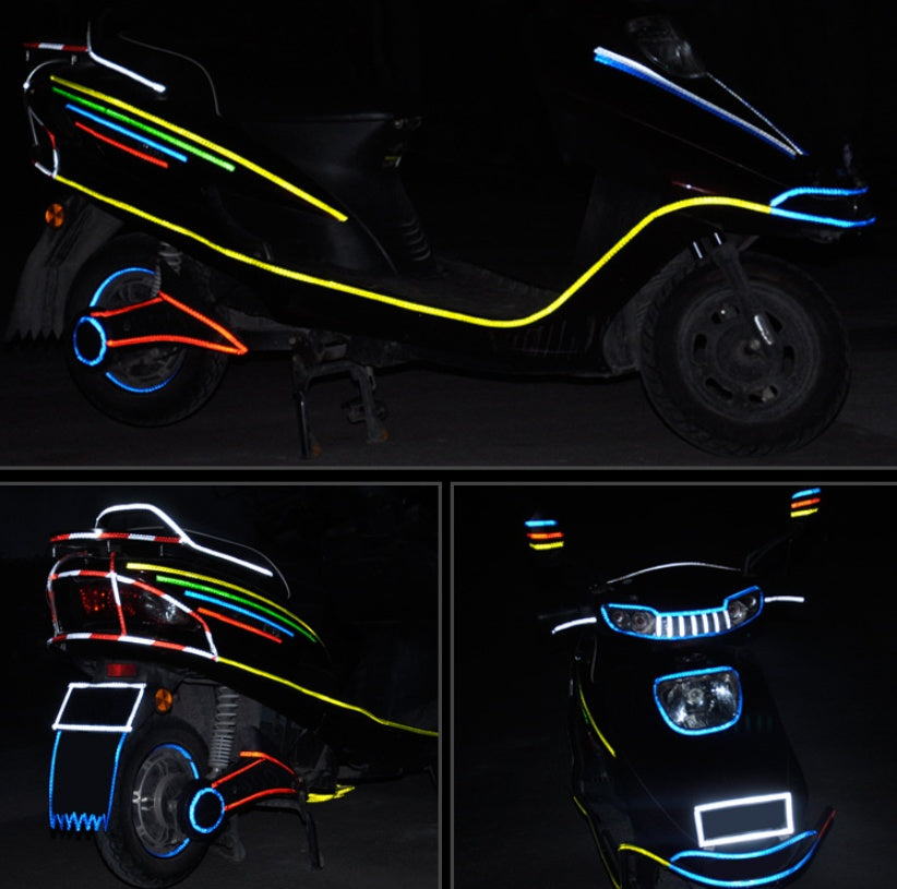 Web Based Car and motorcycle bicycle reflective stickers mountain bike luminous stickers dead fly bicycle wheel body sticker
