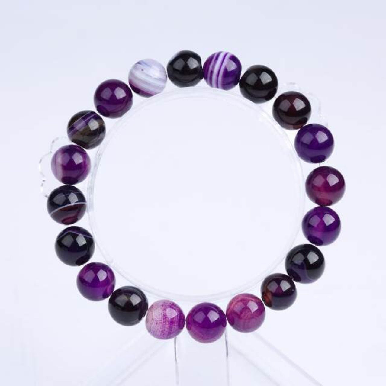 Wbs Bracelet En Pierre Naturelle Violet Pour Femme