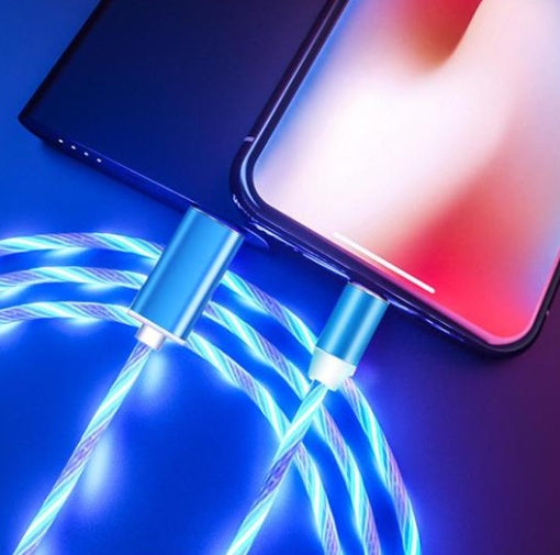 Web Based Compatible with Apple, Flowing Ligh Magnetic Streamer Data Line Cable for Iphone Android Typec