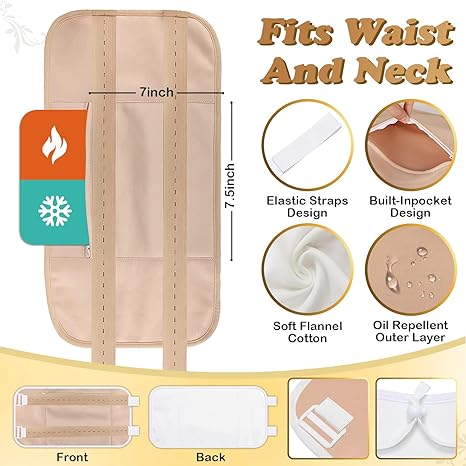 Web Based Castor Oil Pack Wrap Set, Adjustable Reusable Organic Castor Oil Pack Kit, Castor Oil Packs For Liver Detox With Elastic Strap Cotton Machine Washable Anti Oil Leak