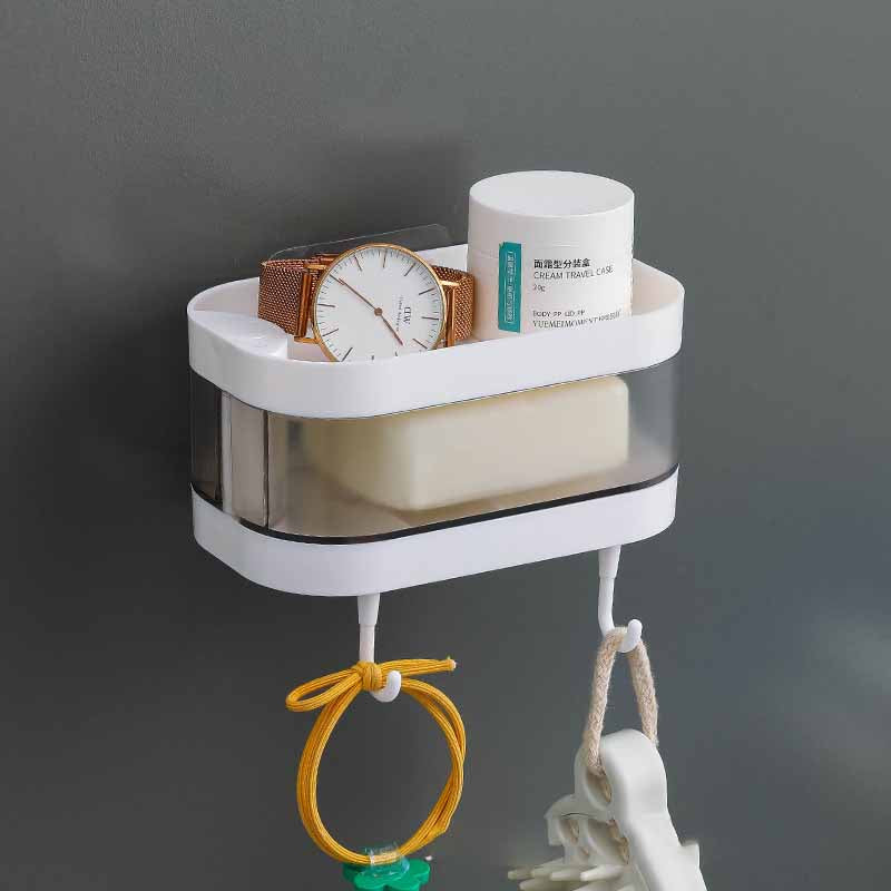 WebBased Bathroom Soap Box Wall-mounted Multi-layer Soap Box Toilet Rotatable Drain Soap Box Multifunctional Toiletry Rack Wall Shelf