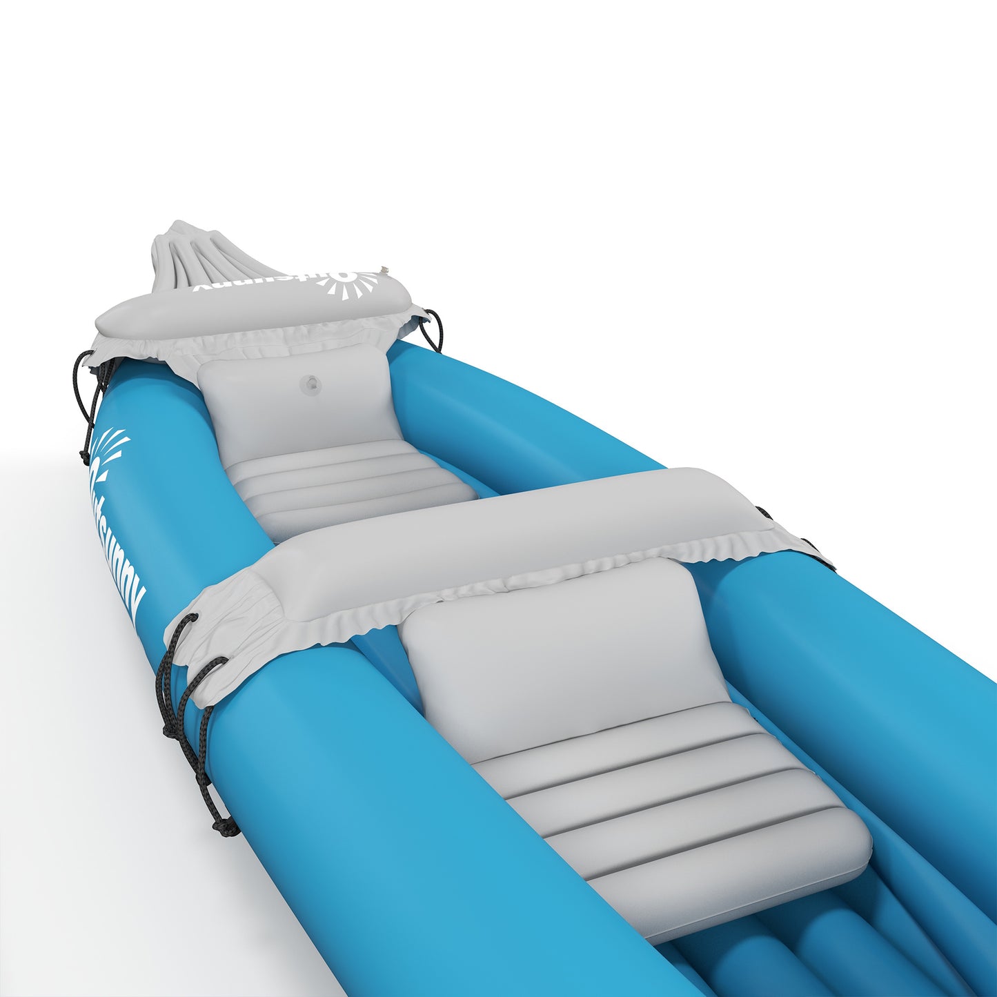 Web Based  Kayak, 2 Person Inflatable Kayak, Includes Paddles, Aluminum Oars, Repair Kit, Portable Tandem Blow Up Boat, Blue